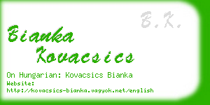 bianka kovacsics business card